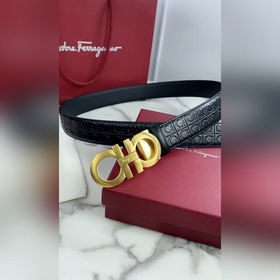 Salvatore Ferragamo Ремень из кожи первого слоя с металлической ф