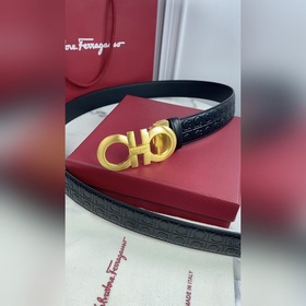 Salvatore Ferragamo Ремень из кожи первого слоя с металлической ф
