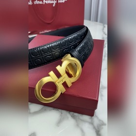 Salvatore Ferragamo Ремень из кожи первого слоя с металлической ф