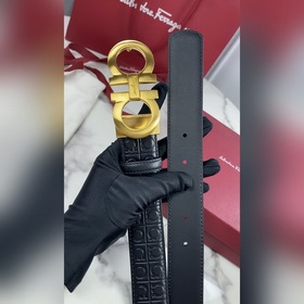 Salvatore Ferragamo Ремень из кожи первого слоя с металлической ф