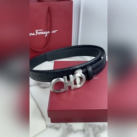 Salvatore Ferragamo Ремень из кожи первого слоя с металлической ф