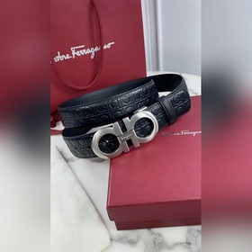 Salvatore Ferragamo Ремень из кожи первого слоя с металлической ф