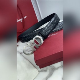 Salvatore Ferragamo Ремень из кожи первого слоя с металлической ф