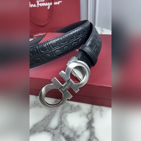 Salvatore Ferragamo Ремень из кожи первого слоя с металлической ф