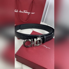Salvatore Ferragamo Ремень из кожи первого слоя с металлической ф