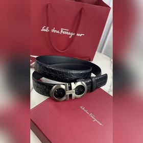 Salvatore Ferragamo Ремень из кожи первого слоя с металлической ф