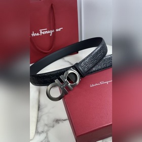 Salvatore Ferragamo Ремень из кожи первого слоя с металлической ф