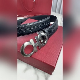 Salvatore Ferragamo Ремень из кожи первого слоя с металлической ф