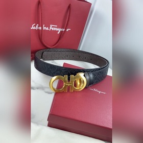 Salvatore Ferragamo Ремень из кожи первого слоя с металлической ф