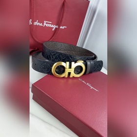 Salvatore Ferragamo Ремень из кожи первого слоя с металлической ф