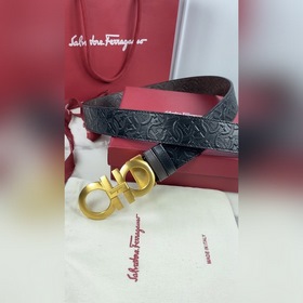 Salvatore Ferragamo Ремень из кожи первого слоя с металлической ф