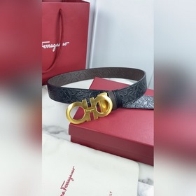 Salvatore Ferragamo Ремень из кожи первого слоя с металлической ф