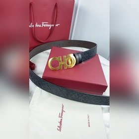 Salvatore Ferragamo Ремень из кожи первого слоя с металлической ф