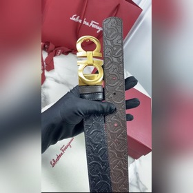 Salvatore Ferragamo Ремень из кожи первого слоя с металлической ф