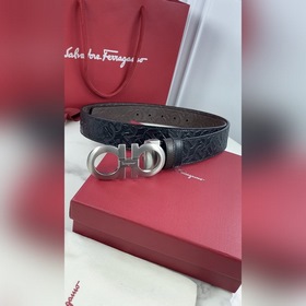 Salvatore Ferragamo Ремень из кожи первого слоя с металлической ф