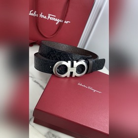 Salvatore Ferragamo Ремень из кожи первого слоя с металлической ф
