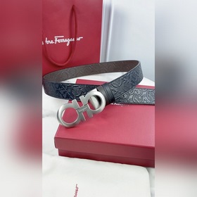 Salvatore Ferragamo Ремень из кожи первого слоя с металлической ф