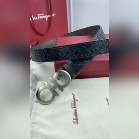 Salvatore Ferragamo Ремень из кожи первого слоя с металлической ф