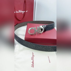 Salvatore Ferragamo Ремень из кожи первого слоя с металлической ф