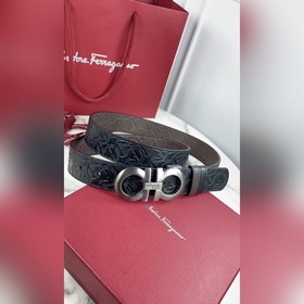 Salvatore Ferragamo Ремень из кожи первого слоя с металлической ф