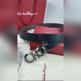 Salvatore Ferragamo Ремень из кожи первого слоя с металлической ф