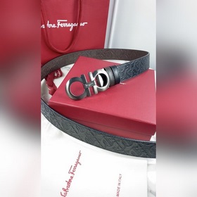 Salvatore Ferragamo Ремень из кожи первого слоя с металлической ф