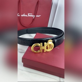 Salvatore Ferragamo Ремень из кожи первого слоя с металлической ф