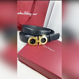 Salvatore Ferragamo Ремень из кожи первого слоя с металлической ф