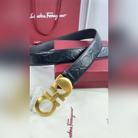 Salvatore Ferragamo Ремень из кожи первого слоя с металлической ф