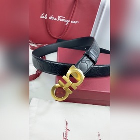 Salvatore Ferragamo Ремень из кожи первого слоя с металлической ф