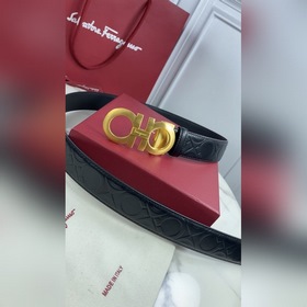 Salvatore Ferragamo Ремень из кожи первого слоя с металлической ф