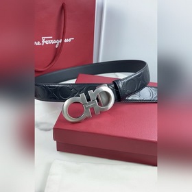 Salvatore Ferragamo Ремень из кожи первого слоя с металлической ф