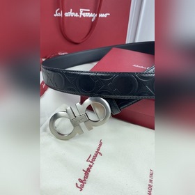Salvatore Ferragamo Ремень из кожи первого слоя с металлической ф