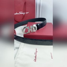 Salvatore Ferragamo Ремень из кожи первого слоя с металлической ф