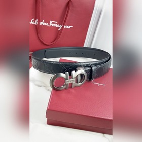 Salvatore Ferragamo Ремень из кожи первого слоя с металлической ф