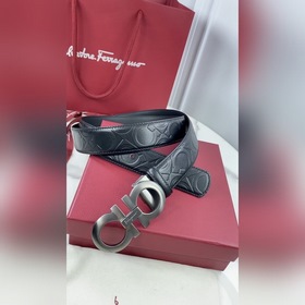 Salvatore Ferragamo Ремень из кожи первого слоя с металлической ф