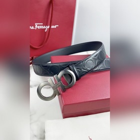 Salvatore Ferragamo Ремень из кожи первого слоя с металлической ф