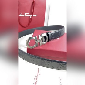 Salvatore Ferragamo Ремень из кожи первого слоя с металлической ф