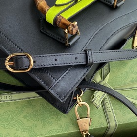 GUCCI сумка с двойным логотипом G, сумка-тоут с ручкой виде бамбу