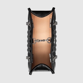GUCCI Сумка с двойным логотипом G и цепочкой, черная кожа, геомет