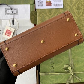 GUCCI Мини-сумка с двойным логотипом G, сумка с ручкой виде бамбу