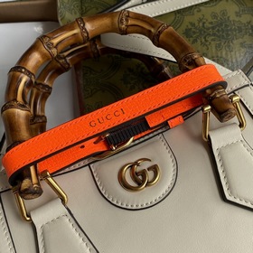 GUCCI Мини-сумка с двойным логотипом G, сумка с ручкой виде бамбу