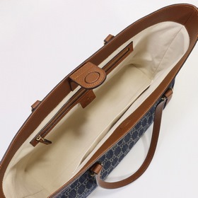 GUCCI Джинсовая сумка с двойным логотипом G Модель： 631685 Коричн