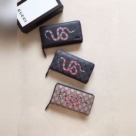 GUCCI Стиль с полосками змеиным принтом Мужской кошелек Модель