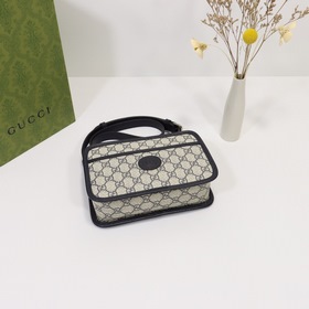 GUCCI Сумка через плечо Модель： 658572 Синий синей кожей Размеры