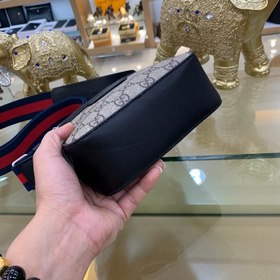 Мужская сумка через плечо GUCCI из кожи первого слоя, модель 6930