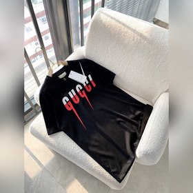 Gucci Весенне-летняя футболка с принтом виде молнии Ткань изгото
