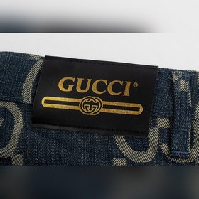 Gucci Джинсовые шорты с логотипом виде двух букв G Материал： спе