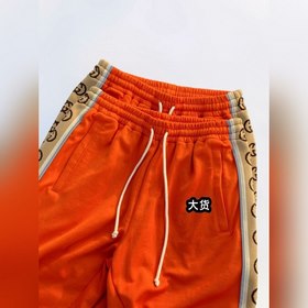 GUCCI Брюки с тканым поясом, оранжевые