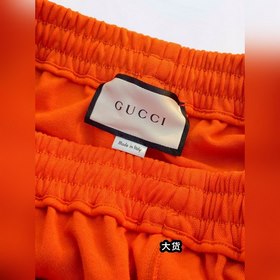 GUCCI Брюки с тканым поясом, оранжевые
